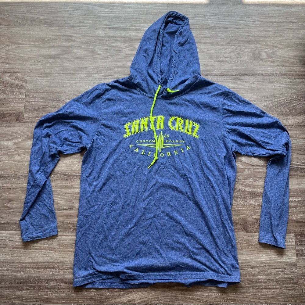 Santa Cruz Lightweight Blue Hooded Sweater